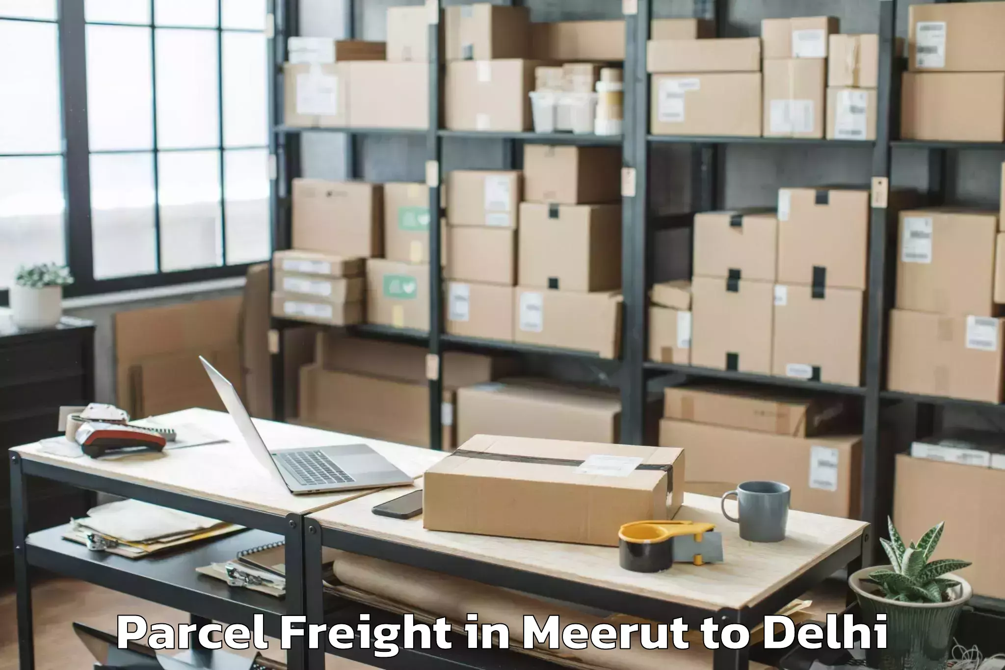 Easy Meerut to Karol Bagh Parcel Freight Booking